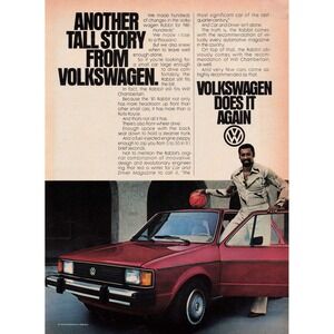 Vintage 1981 Volkswagen Rabbit Car Print Ad‎ Wall Art Decor Poster